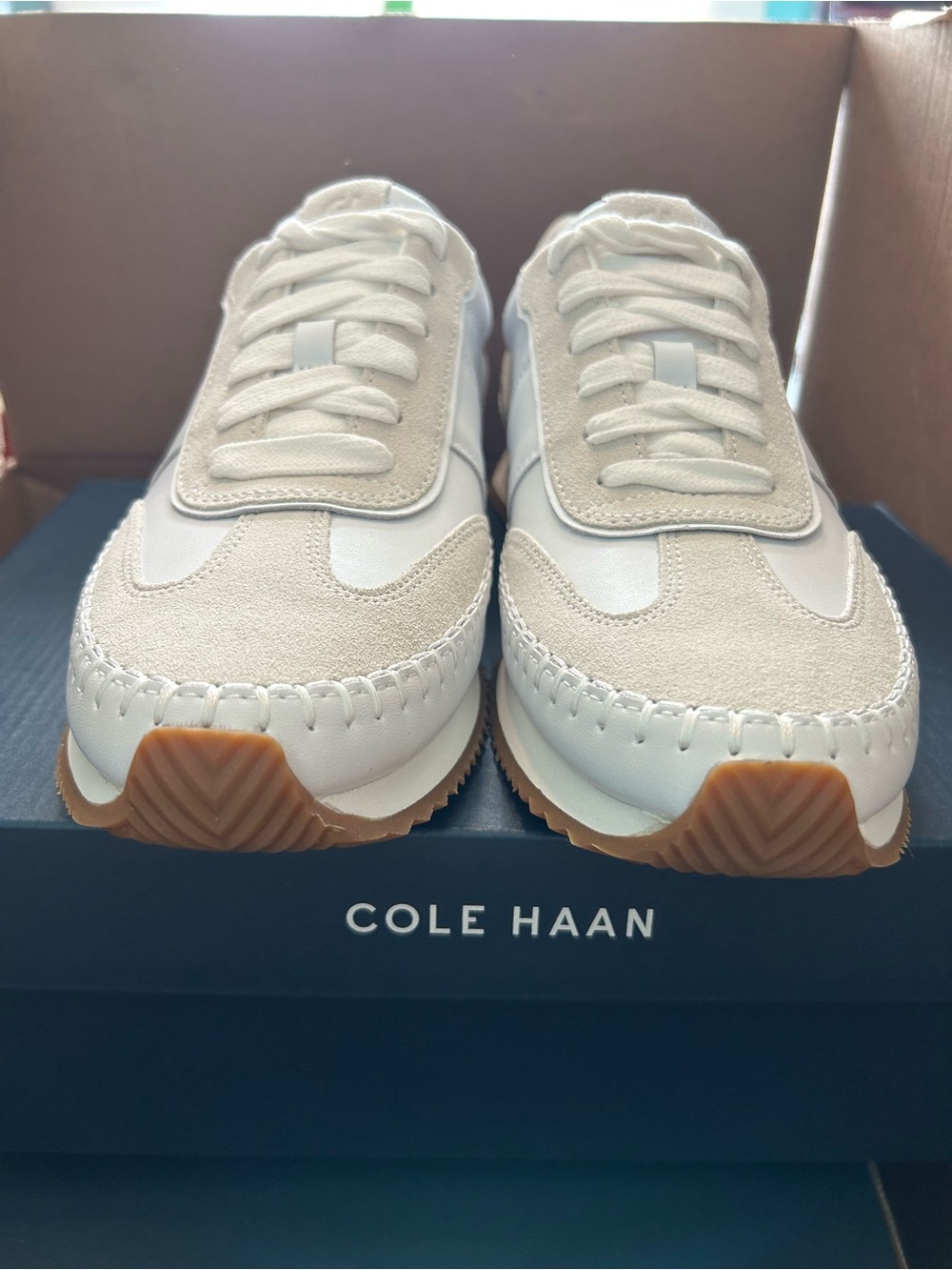 Cole Haan Woman’s GP Premier Runner in White/Silver Birch - Picture 3 of 7